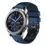22mm Two-Color Breathable Silicone Watch Band, For Samsung Galaxy Watch3 45mm, For Samsung Galaxy Watch 46mm, For Samsung Gear S3 Classic, For Samsung Gear S3 Frontier