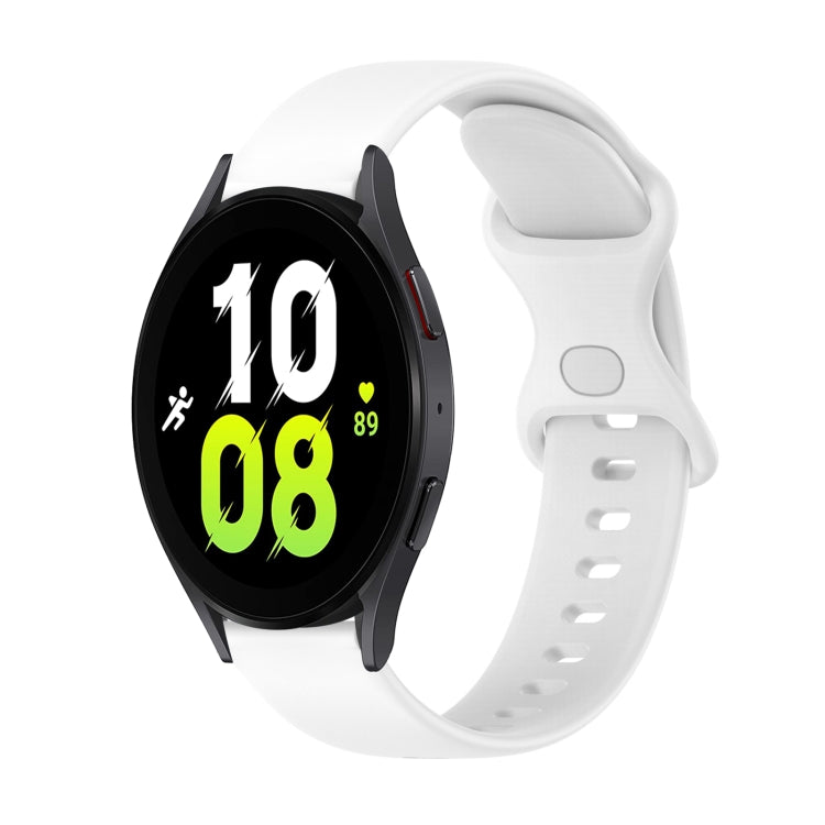 20mm Butterfly Buckle Solid Color Silicone Watch Band, For Samsung Galaxy Watch5 40mm, For Samsung Galaxy Watch5 44mm, For Samsung Galaxy Watch5 Pro 45mm, For Samsung Galaxy Watch4 40mm