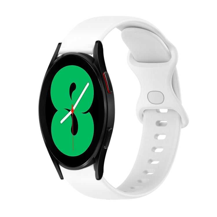 20mm Butterfly Buckle Solid Color Silicone Watch Band, For Samsung Galaxy Watch4 44mm, For Samsung Galaxy Watch4 Classic 46mm, For Samsung Galaxy Watch4 Classic 42mm, For Samsung Galaxy Watch Active 2