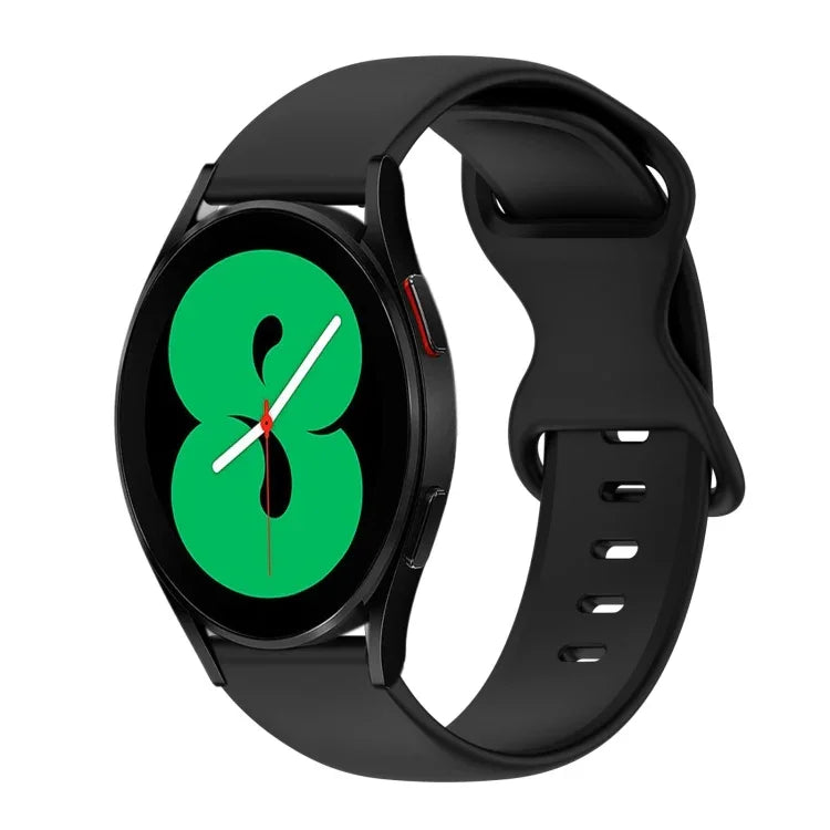20mm Butterfly Buckle Solid Color Silicone Watch Band, For Samsung Galaxy Watch 4 44mm, For Samsung Galaxy Watch 4 Classic 46mm, For Samsung Galaxy Watch 4 Classic 42mm, For Samsung Galaxy Watch Active 2