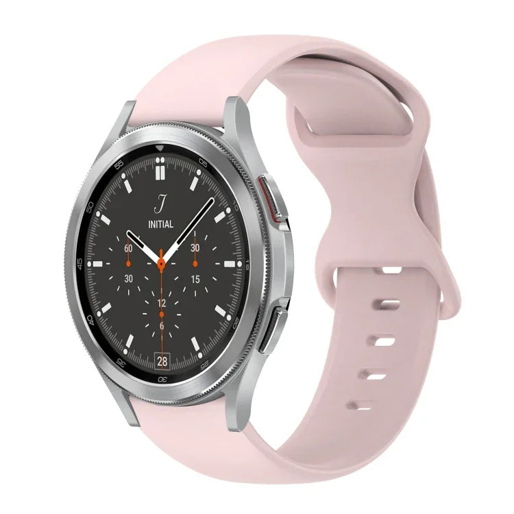 20mm Butterfly Buckle Solid Color Silicone Watch Band, For Samsung Galaxy Watch 4 44mm, For Samsung Galaxy Watch 4 Classic 46mm, For Samsung Galaxy Watch 4 Classic 42mm, For Samsung Galaxy Watch Active 2