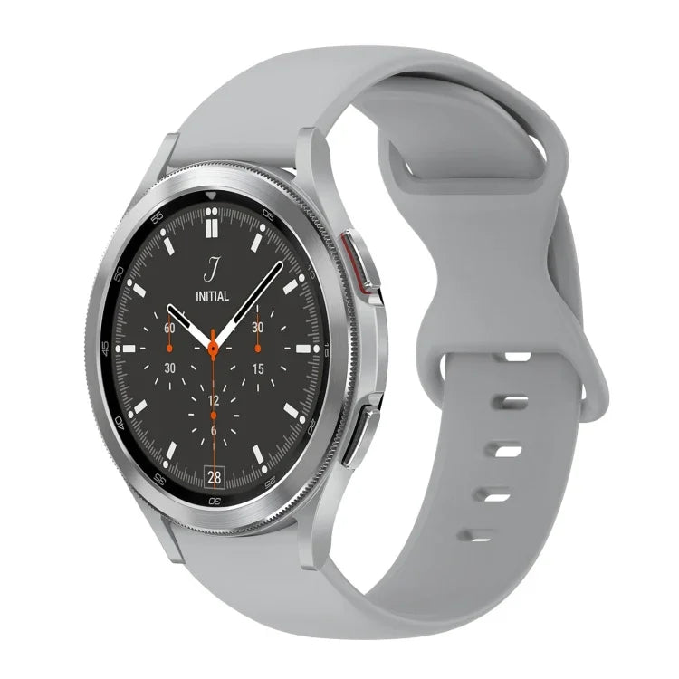 20mm Butterfly Buckle Solid Color Silicone Watch Band, For Samsung Galaxy Watch 4 44mm, For Samsung Galaxy Watch 4 Classic 46mm, For Samsung Galaxy Watch 4 Classic 42mm, For Samsung Galaxy Watch Active 2