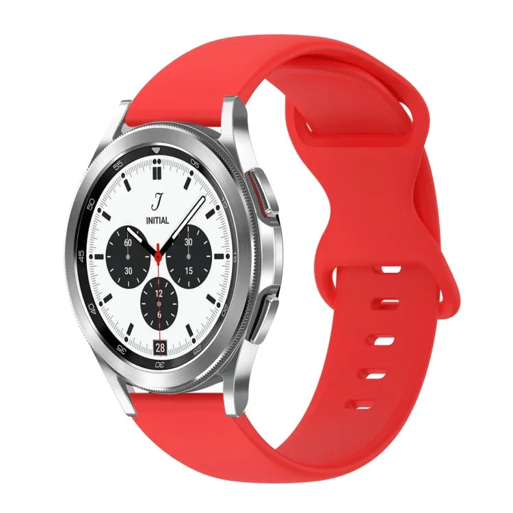 20mm Butterfly Buckle Solid Color Silicone Watch Band, For Samsung Galaxy Watch 4 44mm, For Samsung Galaxy Watch 4 Classic 46mm, For Samsung Galaxy Watch 4 Classic 42mm, For Samsung Galaxy Watch Active 2