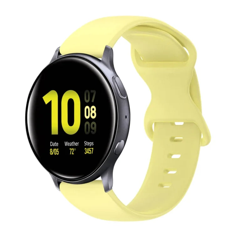 20mm Butterfly Buckle Solid Color Silicone Watch Band, For Samsung Galaxy Watch 4 44mm, For Samsung Galaxy Watch 4 Classic 46mm, For Samsung Galaxy Watch 4 Classic 42mm, For Samsung Galaxy Watch Active 2