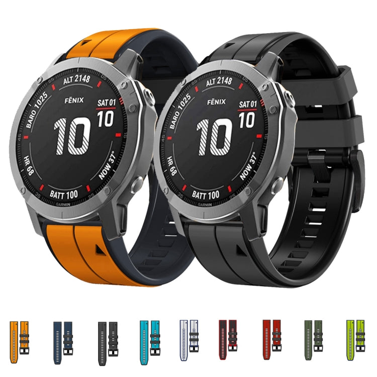 26mm Silicone Sports Two-Color Watch Band, For Garmin Descent MK2, For Garmin Descent MK2i