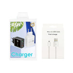 45W PD25W + 2 x QC3.0 USB Multi Port Charger with USB to Micro USB Cable, EU Plug, EU Plug + USB to Micro USB Cable