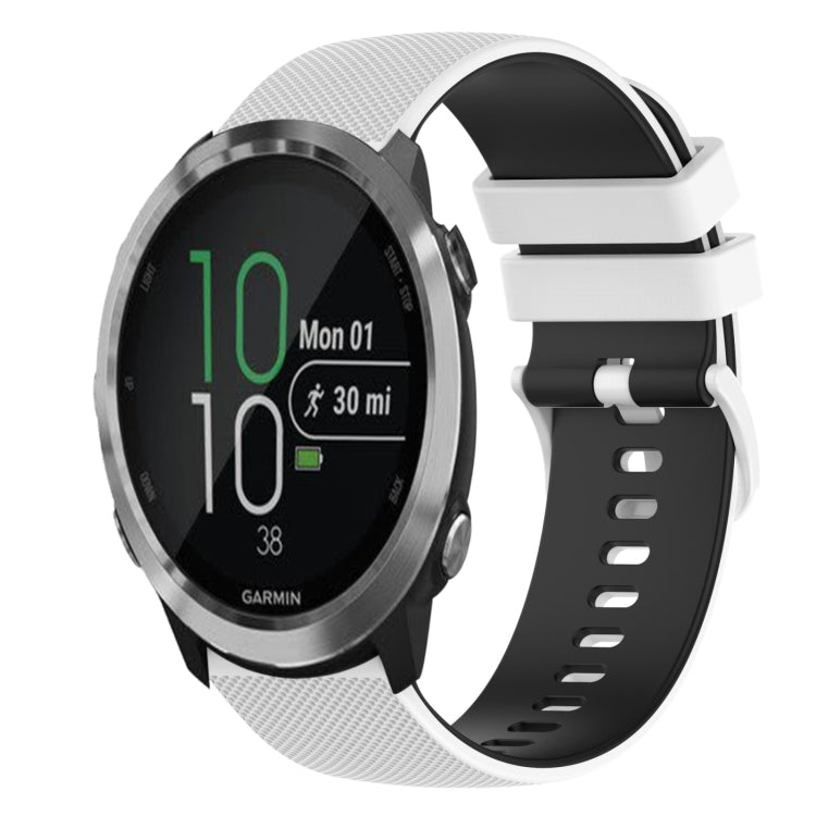 20mm Checkered Two-Color Silicone Watch Band, For Garmin Forerunner 645 Music
