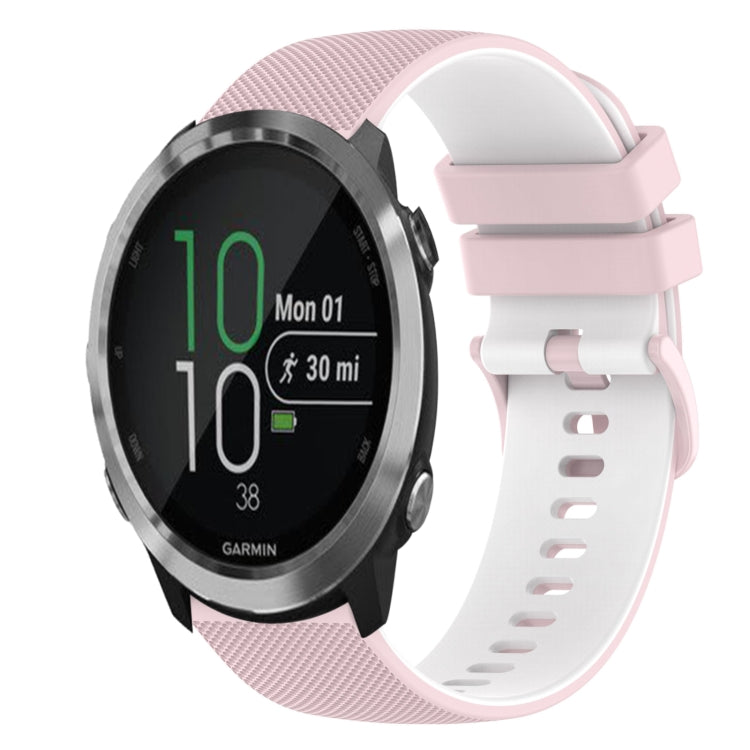 20mm Checkered Two-Color Silicone Watch Band, For Garmin Forerunner 645 Music