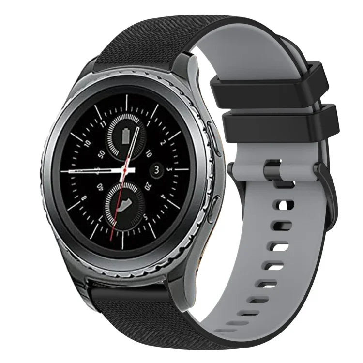 20mm Checkered Two-Color Silicone Watch Band, For Samsung Gear Sport, For Samsung Gear S2 Classic