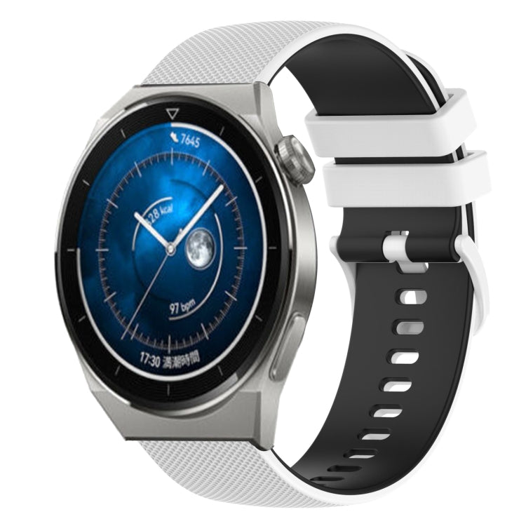 20mm Checkered Two-Color Silicone Watch Band, For Huawei Watch GT3 Pro 43mm, For Huawei Watch GT3 42mm, For Huawei Watch GT2 42mm, For Huawei Watch 2
