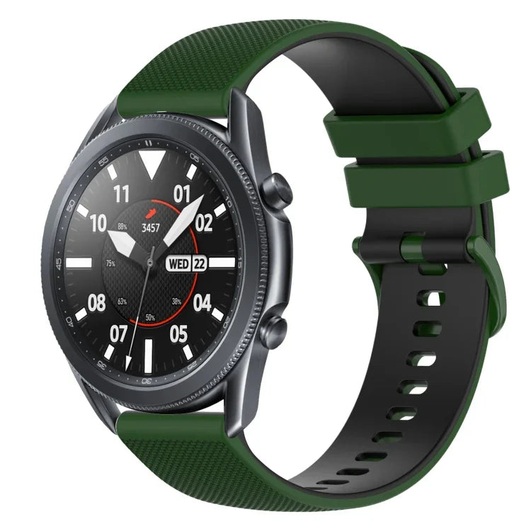 22mm Checkered Two-Color Silicone Watch Band, For Samsung Galaxy Watch3 45mm, For Samsung Galaxy Watch 46mm, For Samsung Gear S3 Classic, For Samsung Gear S3 Frontier