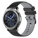 22mm Checkered Two-Color Silicone Watch Band, For Samsung Galaxy Watch3 45mm, For Samsung Galaxy Watch 46mm, For Samsung Gear S3 Classic, For Samsung Gear S3 Frontier