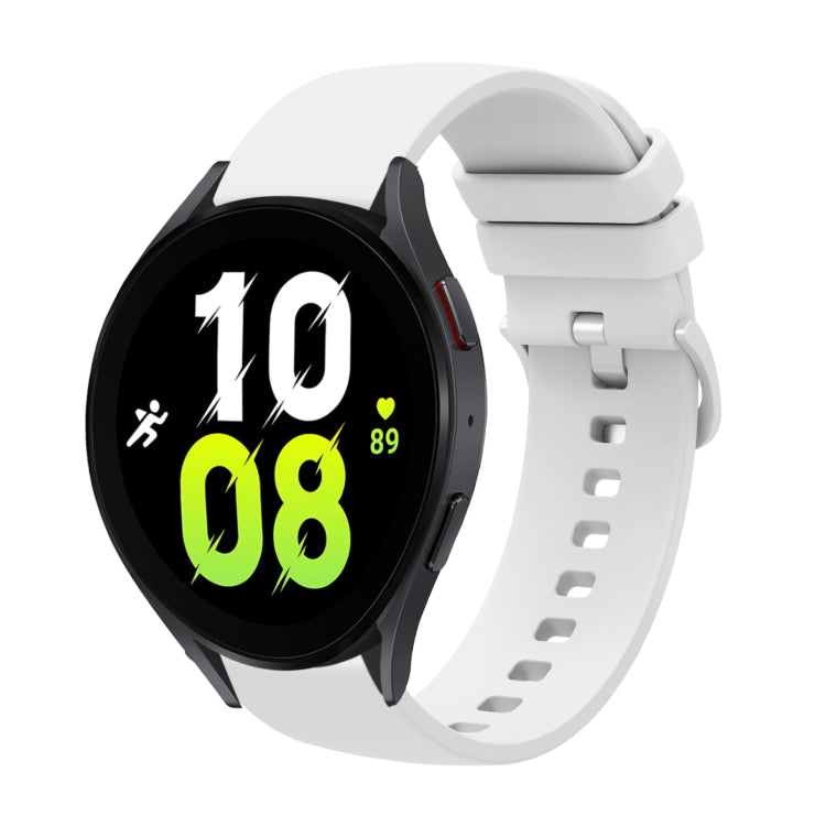20mm Solid Color Soft Silicone Watch Band, For Samsung Galaxy Watch5 40mm, For Samsung  Galaxy Watch 4 Classic 42mm, For Samsung  Galaxy Watch 4 Classic 46mm, For Samsung Galaxy Watch3 41mm