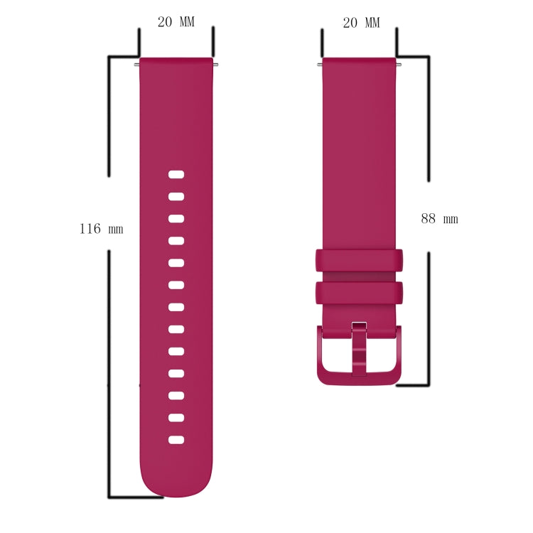 20mm Solid Color Soft Silicone Watch Band, For Amazfit GTS, For Amazfit BIP