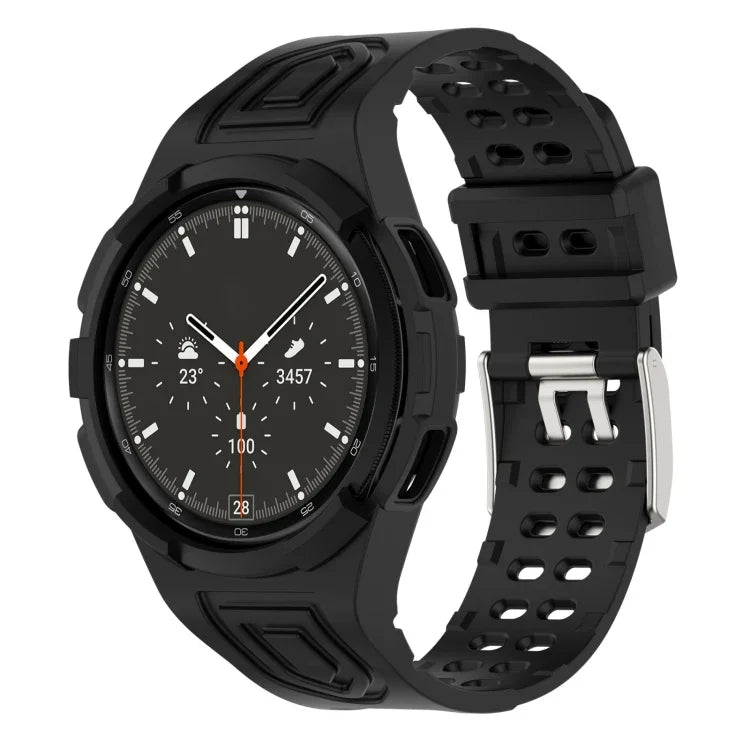 Armor Integrated TPU Double-Pin Buckle Smart Watch Band, For Samsung Galaxy Watch4 40mm, For Samsung Galaxy Watch4 Classic 46mm
