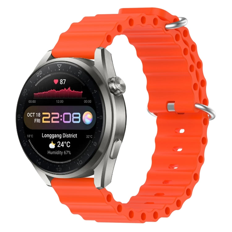 22mm Ocean Style Silicone Solid Color Watch Band, For Huawei Watch 3 Pro New