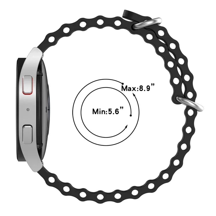 22mm Ocean Style Silicone Solid Color Watch Band, For Samsung Galaxy Watch3 45mm, For Samsung Galaxy Watch 46mm, For Samsung Gear S3 Classic, For Samsung Gear S3 Frontier