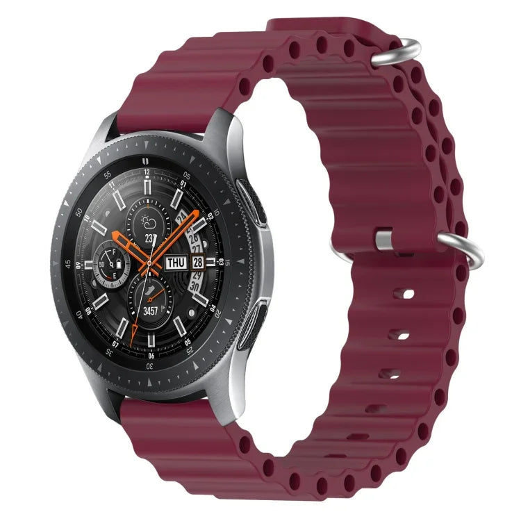 22mm Ocean Style Silicone Solid Color Watch Band, For Samsung Galaxy Watch3 45mm, For Samsung Galaxy Watch 46mm, For Samsung Gear S3 Classic, For Samsung Gear S3 Frontier