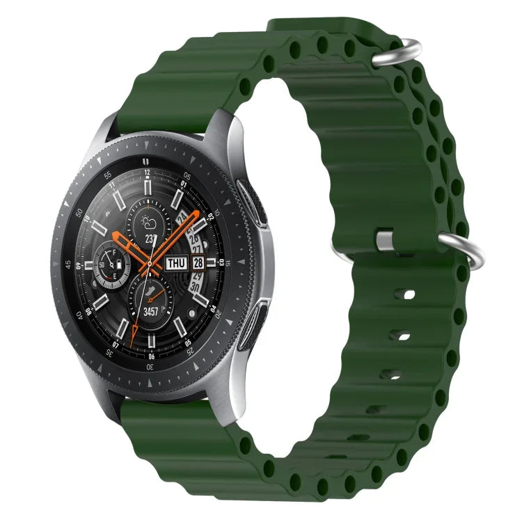 22mm Ocean Style Silicone Solid Color Watch Band, For Samsung Galaxy Watch3 45mm, For Samsung Galaxy Watch 46mm, For Samsung Gear S3 Classic, For Samsung Gear S3 Frontier