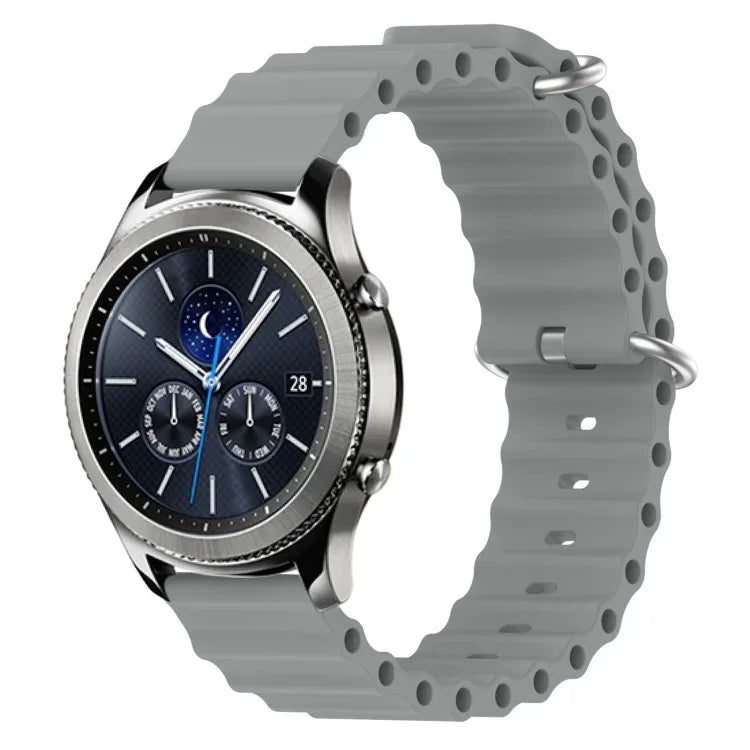 22mm Ocean Style Silicone Solid Color Watch Band, For Samsung Galaxy Watch3 45mm, For Samsung Galaxy Watch 46mm, For Samsung Gear S3 Classic, For Samsung Gear S3 Frontier