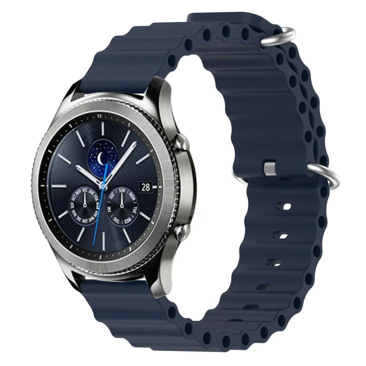 22mm Ocean Style Silicone Solid Color Watch Band, For Samsung Galaxy Watch3 45mm, For Samsung Galaxy Watch 46mm, For Samsung Gear S3 Classic, For Samsung Gear S3 Frontier