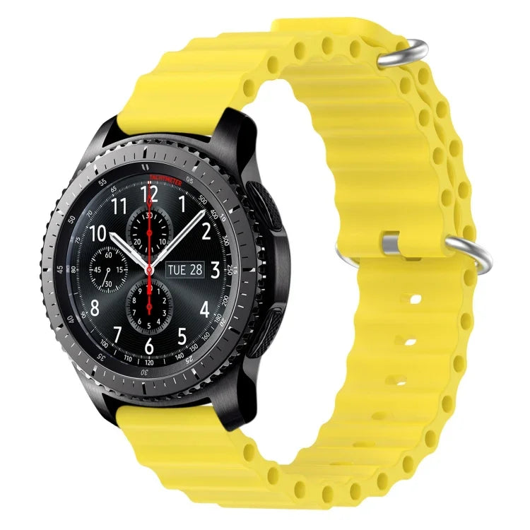 22mm Ocean Style Silicone Solid Color Watch Band, For Samsung Galaxy Watch3 45mm, For Samsung Galaxy Watch 46mm, For Samsung Gear S3 Classic, For Samsung Gear S3 Frontier