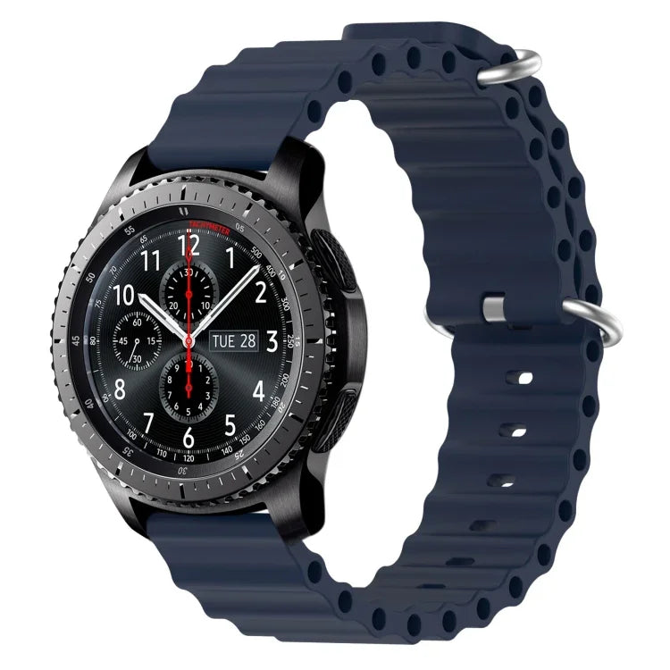 22mm Ocean Style Silicone Solid Color Watch Band, For Samsung Galaxy Watch3 45mm, For Samsung Galaxy Watch 46mm, For Samsung Gear S3 Classic, For Samsung Gear S3 Frontier