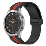 Folding Magnetic Clasp Silicone Watch Band, For Samsung Galaxy Watch 4 Classic 46mm, For Samsung Galaxy Watch 4 Classic 42mm