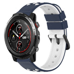 22mm Two-Color Porous Silicone Watch Band, For Amazfit 3, For Amazfit GTR 47mm