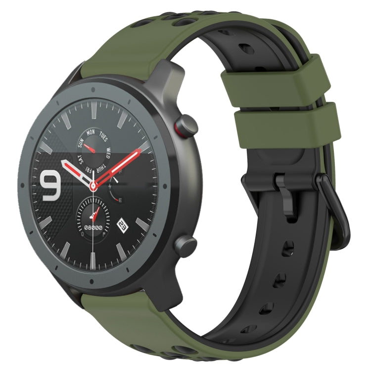 22mm Two-Color Porous Silicone Watch Band, For Amazfit 3, For Amazfit GTR 47mm
