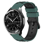 22mm Two-Color Porous Silicone Watch Band, For Samsung Galaxy Watch3 45mm, For Samsung Galaxy Watch 46mm, For Samsung Gear S3 Classic, For Samsung Gear S3 Frontier