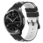 22mm Two-Color Porous Silicone Watch Band, For Samsung Galaxy Watch3 45mm, For Samsung Galaxy Watch 46mm, For Samsung Gear S3 Classic, For Samsung Gear S3 Frontier