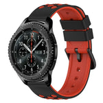 22mm Two-Color Porous Silicone Watch Band, For Samsung Galaxy Watch3 45mm, For Samsung Galaxy Watch 46mm, For Samsung Gear S3 Classic, For Samsung Gear S3 Frontier