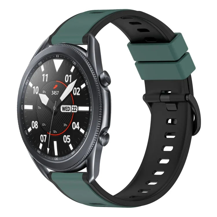 22mm Two-Color Silicone Watch Band, For Samsung Galaxy Watch3 45mm, For Samsung Galaxy Watch 46mm, For Samsung Gear S3 Classic, For Samsung Gear S3 Frontier