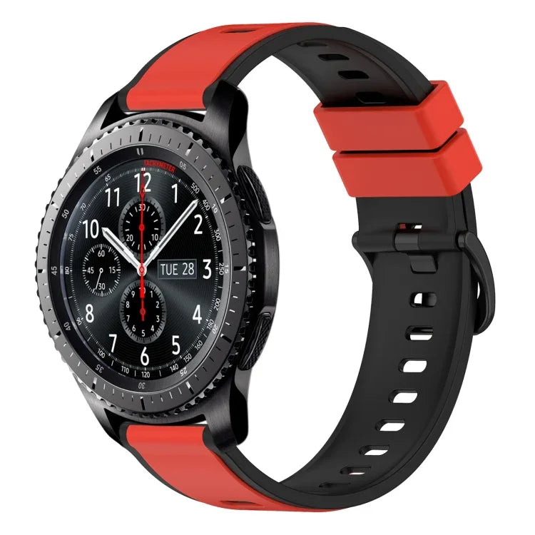 22mm Two-Color Silicone Watch Band, For Samsung Galaxy Watch3 45mm, For Samsung Galaxy Watch 46mm, For Samsung Gear S3 Classic, For Samsung Gear S3 Frontier