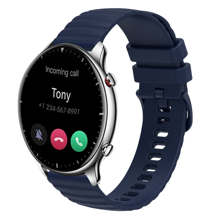 22mm Wavy Dotted Solid-Color Silicone Watch Band, For Amazfit GTR 2, For Amazfit 3 Stratos, For Amazfit GTR 47mm