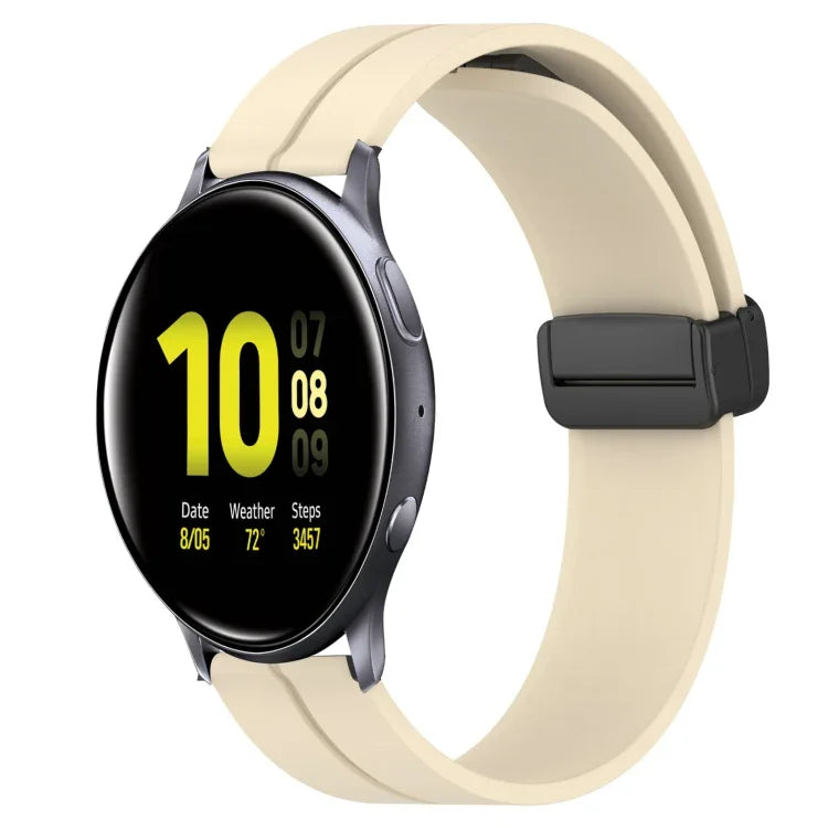 20mm Solid Color Magnetic Clasp Silicone Watch Band, For Samsung Galaxy Watch Active2 44mm, For Samsung Galaxy Watch 42mm