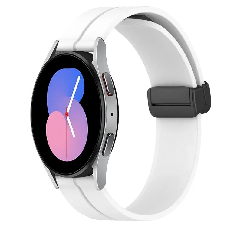 20mm Solid Color Magnetic Clasp Silicone Watch Band, For Samsung Galaxy Watch Active2 44mm, For Samsung Galaxy Watch 42mm