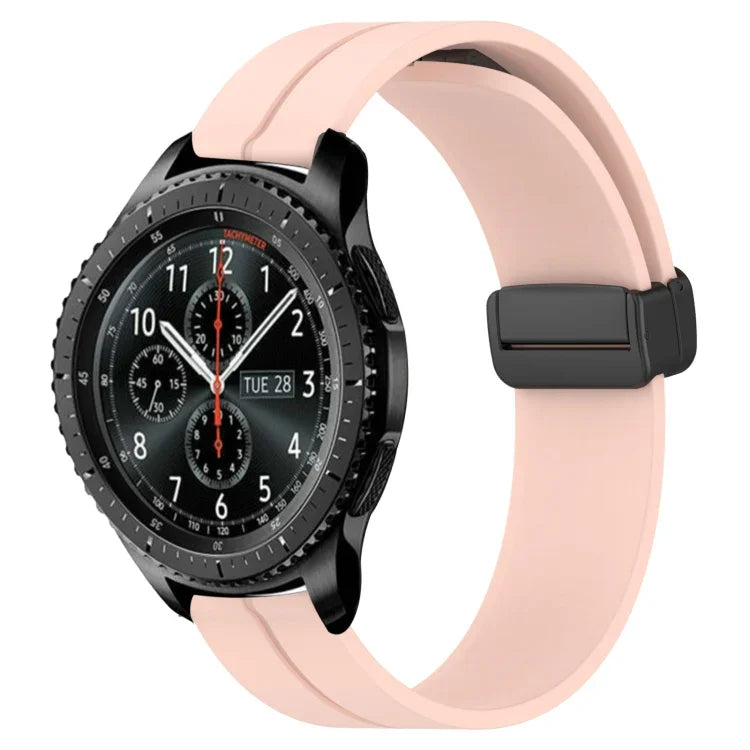 22mm Solid Color Magnetic Clasp Silicone Watch Band, For Samsung Galaxy Watch3 45mm, For Samsung Galaxy Watch 46mm, For Samsung Gear S3 Classic, For Samsung Gear S3 Frontier