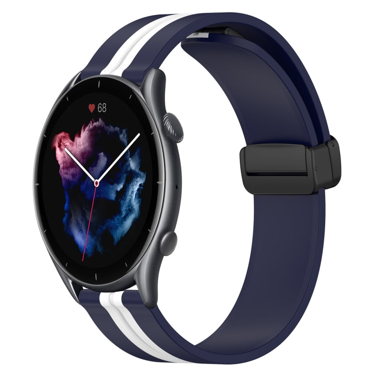 22mm Folding Magnetic Clasp Silicone Watch Band, For Amazfit GTR 4, For Amazfit GTR 3, For Amazfit GTR 3 Pro, For Amazfit GTR 2e