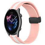 22mm Folding Magnetic Clasp Silicone Watch Band, For Amazfit GTR 2, For Amazfit 3, For Amazfit GTR 47mm