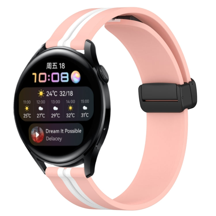 22mm Folding Magnetic Clasp Silicone Watch Band, For Huawei Watch GT3 Pro 46mm, For Huawei Watch GT3 46mm, For Huawei Watch GT Runner, For Huawei Watch 3