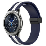 22mm Folding Magnetic Clasp Silicone Watch Band, For Samsung Galaxy Watch3 45mm, For Samsung Galaxy Watch 46mm, For Samsung Gear S3 Classic, For Samsung Gear S3 Frontier