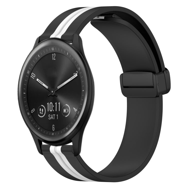 20mm Folding Magnetic Clasp Silicone Watch Band, For Garmin Vivomove Sport, For Garmin Venu 2 Plus, For Garmin Approach S40, For Garmin Forerunner 158