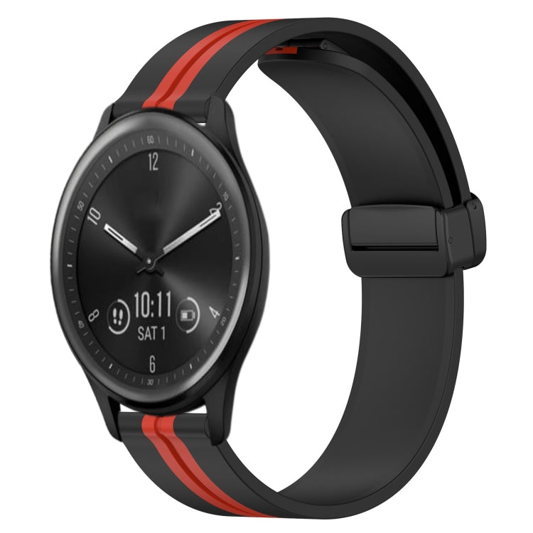20mm Folding Magnetic Clasp Silicone Watch Band, For Garmin Vivomove Sport, For Garmin Venu 2 Plus, For Garmin Approach S40, For Garmin Forerunner 158