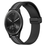 20mm Folding Magnetic Clasp Silicone Watch Band, For Garmin Vivomove Sport, For Garmin Venu 2 Plus, For Garmin Approach S40, For Garmin Forerunner 158