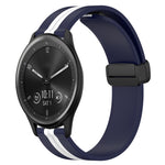 20mm Folding Magnetic Clasp Silicone Watch Band, For Garmin Vivomove Sport, For Garmin Venu 2 Plus, For Garmin Approach S40, For Garmin Forerunner 158