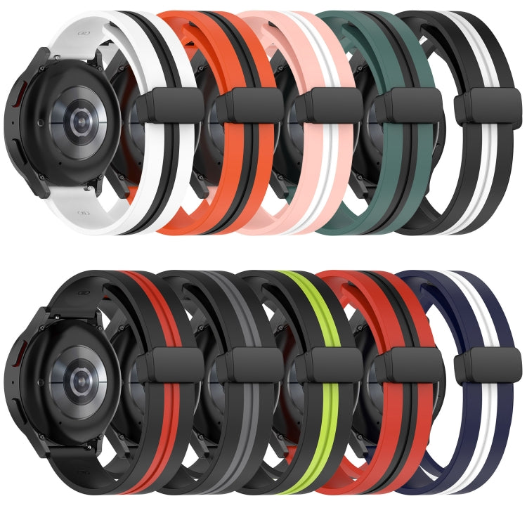 20mm Folding Magnetic Clasp Silicone Watch Band, For Garmin Vivomove Sport, For Garmin Venu 2 Plus, For Garmin Approach S40, For Garmin Forerunner 158