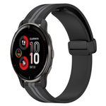 20mm Folding Magnetic Clasp Silicone Watch Band, For Garmin Vivomove Sport, For Garmin Venu 2 Plus, For Garmin Approach S40, For Garmin Forerunner 158