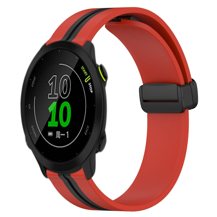 20mm Folding Magnetic Clasp Silicone Watch Band, For Garmin Vivomove Sport, For Garmin Venu 2 Plus, For Garmin Approach S40, For Garmin Forerunner 158